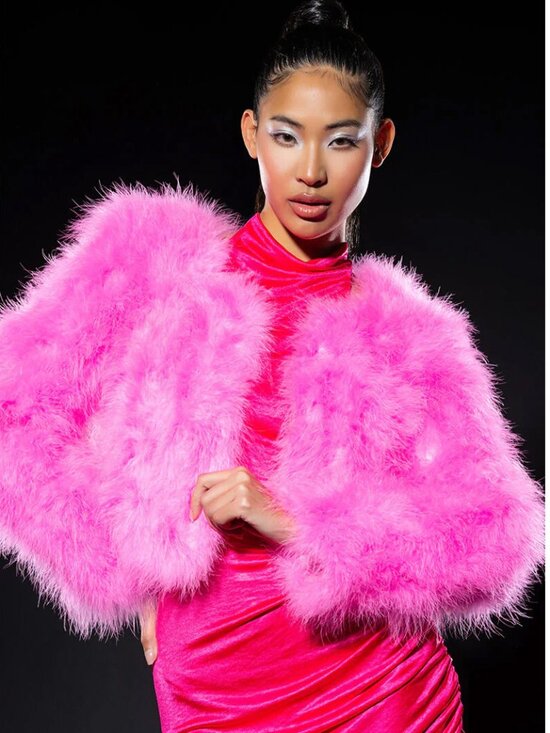 AKIRA Jackets & Blazers - 🦋💋UBER GORGE!💋🦋LUXURIOUS OSTRICH FEATHER JACKET IN PINK